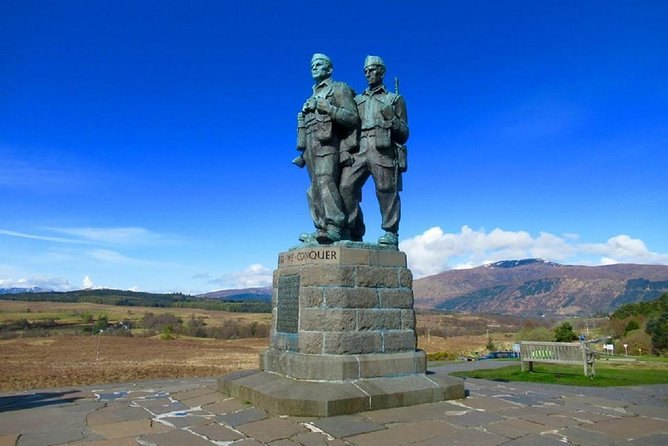 The bronze Commando Memorial at Spean Bridge against an open sky