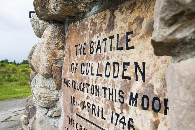 The inscribed stone on Culloden Moor recording the battle fought there in April 1746