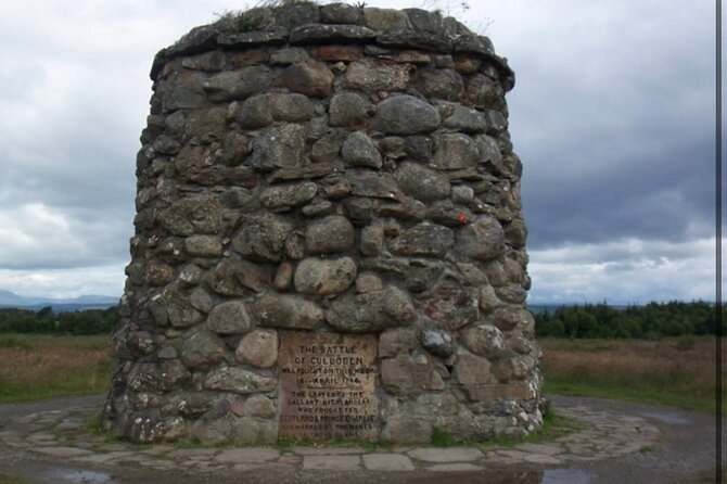 The drystone memorial cairn standing on Culloden battlefield