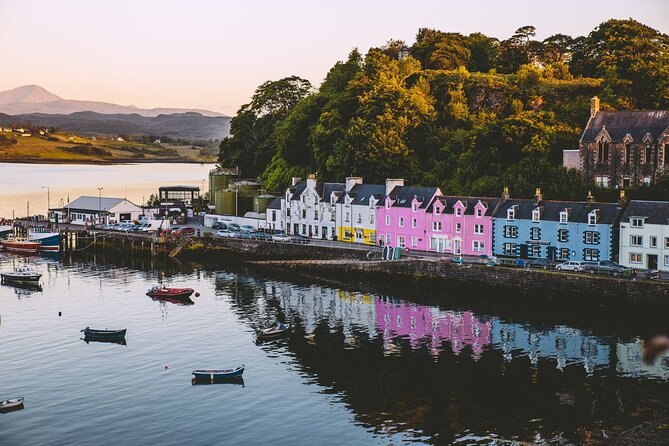 The painted houses along the harbour front at Portree on Skye